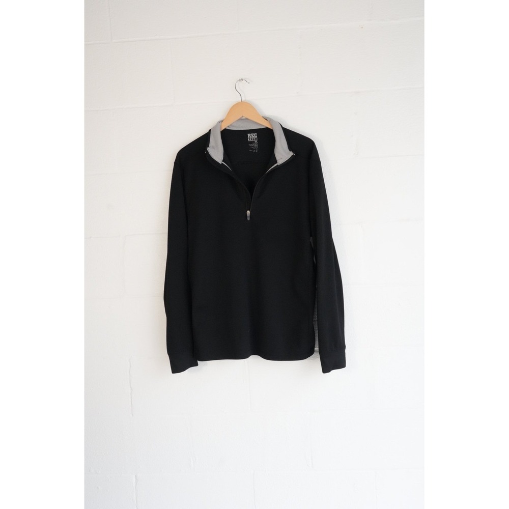 Rec Tech Pullover Men XL Black Quarter Zip Performance Long Sleeve‎ Extra Large